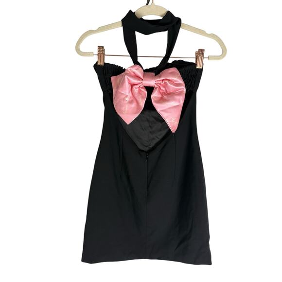 Nana Jacqueline Samba Mini Dress Halter Neck Bow Party Cocktail Evening Black XS - Picture 6 of 12